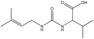 3-methyl-2-({[(3-methylbut-2-enyl)amino]carbonyl}amino)butanoic acid 구조식 이미지