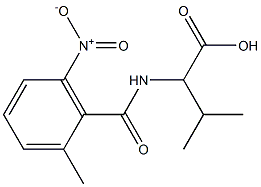 3-methyl-2-[(2-methyl-6-nitrophenyl)formamido]butanoic acid 구조식 이미지