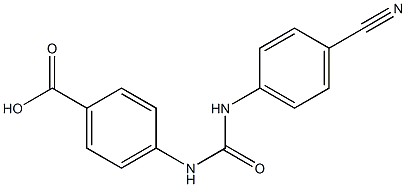 4-({[(4-cyanophenyl)amino]carbonyl}amino)benzoic acid 구조식 이미지
