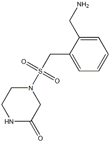 4-({[2-(aminomethyl)phenyl]methane}sulfonyl)piperazin-2-one 구조식 이미지