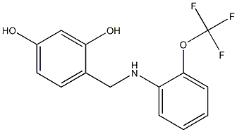 4-({[2-(trifluoromethoxy)phenyl]amino}methyl)benzene-1,3-diol 구조식 이미지