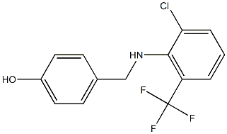 4-({[2-chloro-6-(trifluoromethyl)phenyl]amino}methyl)phenol Structure