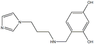 4-({[3-(1H-imidazol-1-yl)propyl]amino}methyl)benzene-1,3-diol 구조식 이미지