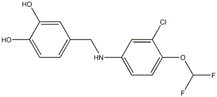 4-({[3-chloro-4-(difluoromethoxy)phenyl]amino}methyl)benzene-1,2-diol Structure