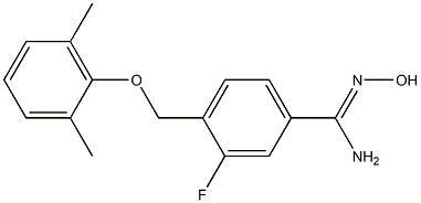 4-(2,6-dimethylphenoxymethyl)-3-fluoro-N'-hydroxybenzene-1-carboximidamide 구조식 이미지