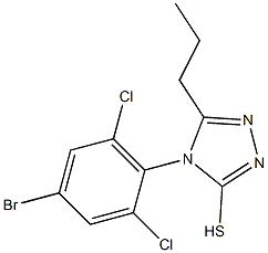 4-(4-bromo-2,6-dichlorophenyl)-5-propyl-4H-1,2,4-triazole-3-thiol 구조식 이미지