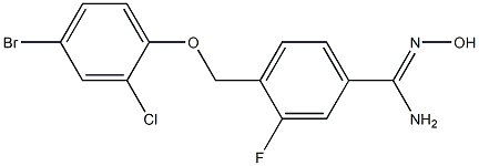4-(4-bromo-2-chlorophenoxymethyl)-3-fluoro-N'-hydroxybenzene-1-carboximidamide Structure