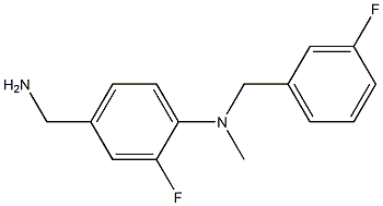 4-(aminomethyl)-2-fluoro-N-[(3-fluorophenyl)methyl]-N-methylaniline 구조식 이미지