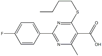 4-(butylthio)-2-(4-fluorophenyl)-6-methylpyrimidine-5-carboxylic acid Structure