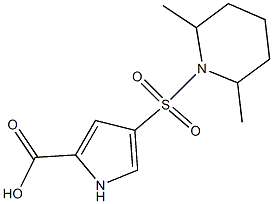 4-[(2,6-dimethylpiperidine-1-)sulfonyl]-1H-pyrrole-2-carboxylic acid 구조식 이미지