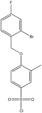 4-[(2-bromo-4-fluorophenyl)methoxy]-3-methylbenzene-1-sulfonyl chloride Structure