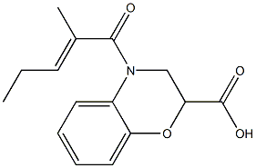 4-[(2E)-2-methylpent-2-enoyl]-3,4-dihydro-2H-1,4-benzoxazine-2-carboxylic acid Structure