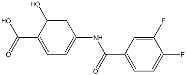 4-[(3,4-difluorobenzene)amido]-2-hydroxybenzoic acid Structure