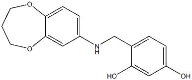 4-[(3,4-dihydro-2H-1,5-benzodioxepin-7-ylamino)methyl]benzene-1,3-diol Structure