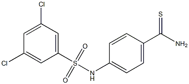 4-[(3,5-dichlorobenzene)sulfonamido]benzene-1-carbothioamide 구조식 이미지