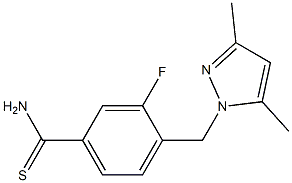 4-[(3,5-dimethyl-1H-pyrazol-1-yl)methyl]-3-fluorobenzenecarbothioamide 구조식 이미지