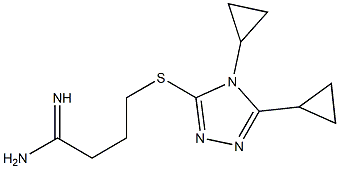 4-[(4,5-dicyclopropyl-4H-1,2,4-triazol-3-yl)sulfanyl]butanimidamide 구조식 이미지