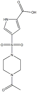 4-[(4-acetylpiperazine-1-)sulfonyl]-1H-pyrrole-2-carboxylic acid 구조식 이미지