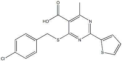 4-[(4-chlorobenzyl)thio]-6-methyl-2-thien-2-ylpyrimidine-5-carboxylic acid 구조식 이미지