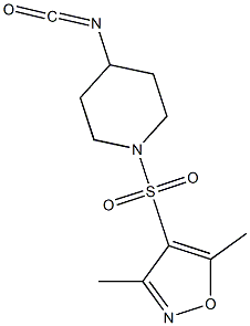 4-[(4-isocyanatopiperidine-1-)sulfonyl]-3,5-dimethyl-1,2-oxazole Structure