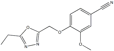 4-[(5-ethyl-1,3,4-oxadiazol-2-yl)methoxy]-3-methoxybenzonitrile 구조식 이미지