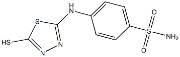 4-[(5-sulfanyl-1,3,4-thiadiazol-2-yl)amino]benzene-1-sulfonamide 구조식 이미지