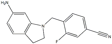 4-[(6-amino-2,3-dihydro-1H-indol-1-yl)methyl]-3-fluorobenzonitrile Structure