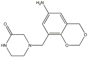 4-[(6-amino-2,4-dihydro-1,3-benzodioxin-8-yl)methyl]piperazin-2-one Structure