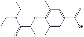 4-[1-(diethylcarbamoyl)ethoxy]-3,5-dimethylbenzoic acid 구조식 이미지