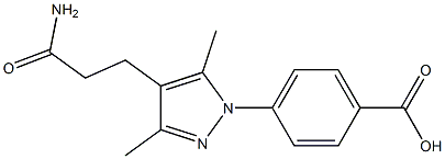 4-[4-(3-amino-3-oxopropyl)-3,5-dimethyl-1H-pyrazol-1-yl]benzoic acid 구조식 이미지