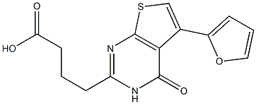 4-[5-(furan-2-yl)-4-oxo-3H,4H-thieno[2,3-d]pyrimidin-2-yl]butanoic acid 구조식 이미지