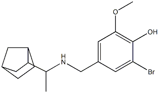 4-{[(1-{bicyclo[2.2.1]heptan-2-yl}ethyl)amino]methyl}-2-bromo-6-methoxyphenol Structure