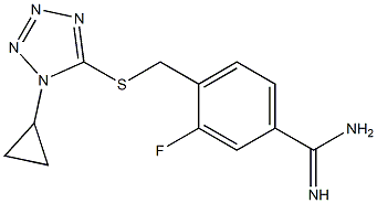 4-{[(1-cyclopropyl-1H-1,2,3,4-tetrazol-5-yl)sulfanyl]methyl}-3-fluorobenzene-1-carboximidamide 구조식 이미지