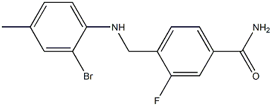 4-{[(2-bromo-4-methylphenyl)amino]methyl}-3-fluorobenzamide Structure