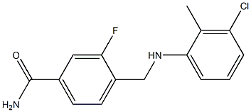 4-{[(3-chloro-2-methylphenyl)amino]methyl}-3-fluorobenzamide Structure