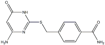 4-{[(4-amino-6-oxo-1,6-dihydropyrimidin-2-yl)sulfanyl]methyl}benzamide Structure