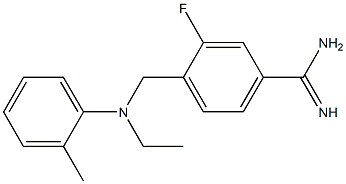 4-{[ethyl(2-methylphenyl)amino]methyl}-3-fluorobenzene-1-carboximidamide 구조식 이미지