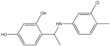 4-{1-[(3-chloro-4-methylphenyl)amino]ethyl}benzene-1,3-diol Structure