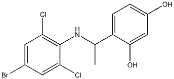 4-{1-[(4-bromo-2,6-dichlorophenyl)amino]ethyl}benzene-1,3-diol 구조식 이미지