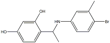 4-{1-[(4-bromo-3-methylphenyl)amino]ethyl}benzene-1,3-diol Structure