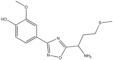 4-{5-[1-amino-3-(methylsulfanyl)propyl]-1,2,4-oxadiazol-3-yl}-2-methoxyphenol 구조식 이미지