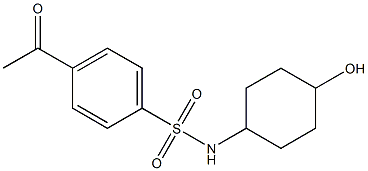 4-acetyl-N-(4-hydroxycyclohexyl)benzene-1-sulfonamide Structure