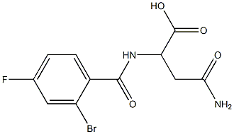 4-amino-2-[(2-bromo-4-fluorobenzoyl)amino]-4-oxobutanoic acid 구조식 이미지