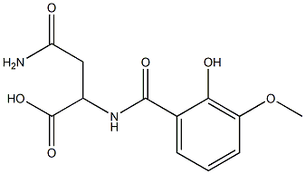 4-amino-2-[(2-hydroxy-3-methoxybenzoyl)amino]-4-oxobutanoic acid Structure