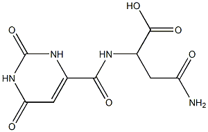 4-amino-2-{[(2,6-dioxo-1,2,3,6-tetrahydropyrimidin-4-yl)carbonyl]amino}-4-oxobutanoic acid 구조식 이미지