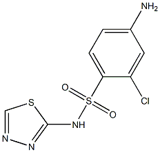 4-amino-2-chloro-N-(1,3,4-thiadiazol-2-yl)benzene-1-sulfonamide 구조식 이미지