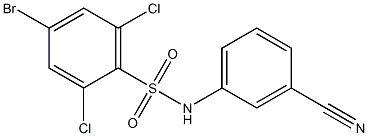 4-bromo-2,6-dichloro-N-(3-cyanophenyl)benzene-1-sulfonamide 구조식 이미지