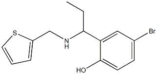 4-bromo-2-{1-[(thiophen-2-ylmethyl)amino]propyl}phenol 구조식 이미지