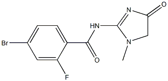 4-bromo-2-fluoro-N-(1-methyl-4-oxo-4,5-dihydro-1H-imidazol-2-yl)benzamide 구조식 이미지
