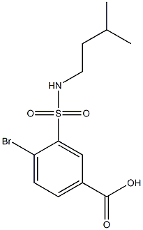 4-bromo-3-[(3-methylbutyl)sulfamoyl]benzoic acid 구조식 이미지